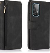 Casemania Hoesje Geschikt voor Samsung Galaxy A53 Zwart - Luxe Portemonnee Book Case met Rits & Extra Vakken