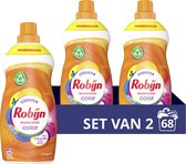 Lessive liquide Robijn Klein & Powerful Color - 2 x 34 lavages - Emballage avantageux