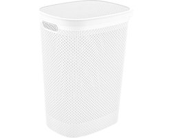 Bathroom Solutions Wasmand - wit - 60 liter - 37 x 46 x 60 cm - met deksel