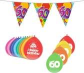 Haza Leeftijd verjaardag thema pakket 60 jaar - ballonnen/vlaggetjes