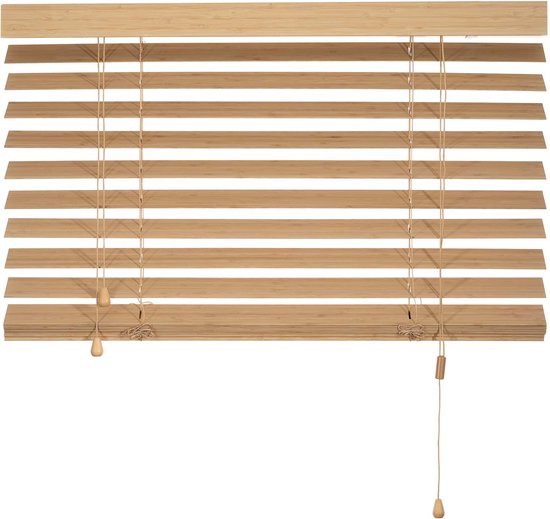 Verstelbare 50 mm bamboe houten jaloezieën, verduisterende echte houten tinten voor ramen, privacy en zonwering voor badkamer, keuken, aangepaste maten 30-160 cm (wijnrood