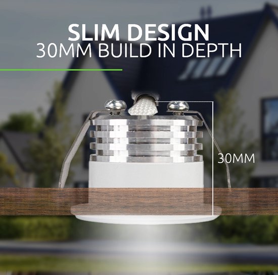 LED inbouwspot 3W 6 stuk Warm wit 3200k 245LM Niet dimbaar