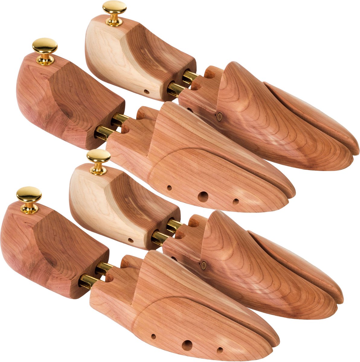 tectake® Luxe Schoenspanners van Cederhout – Optimale Drukverdeling en Vormbehoud – Set van 2 Paar voor Dames- en Herenschoenen – Maat 46-48