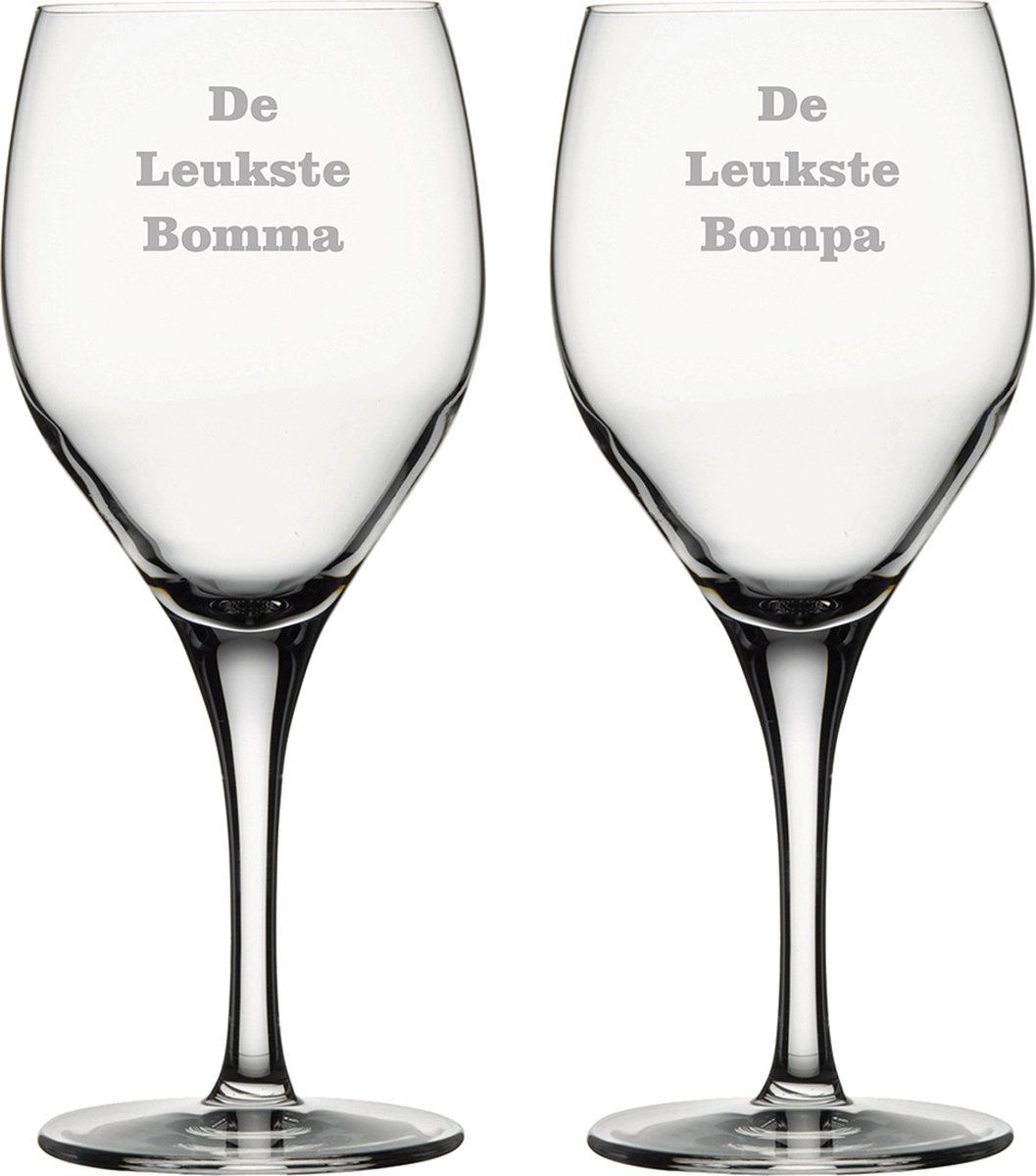 Rode wijnglas gegraveerd - 42,5cl - De Leukste Bomma-De Leukste Bompa