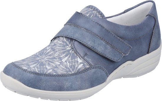 Chaussure Femme Remonte Velcro - R7600-12 Bleu Jeans/Imprimé - Largeur H - Taille 39