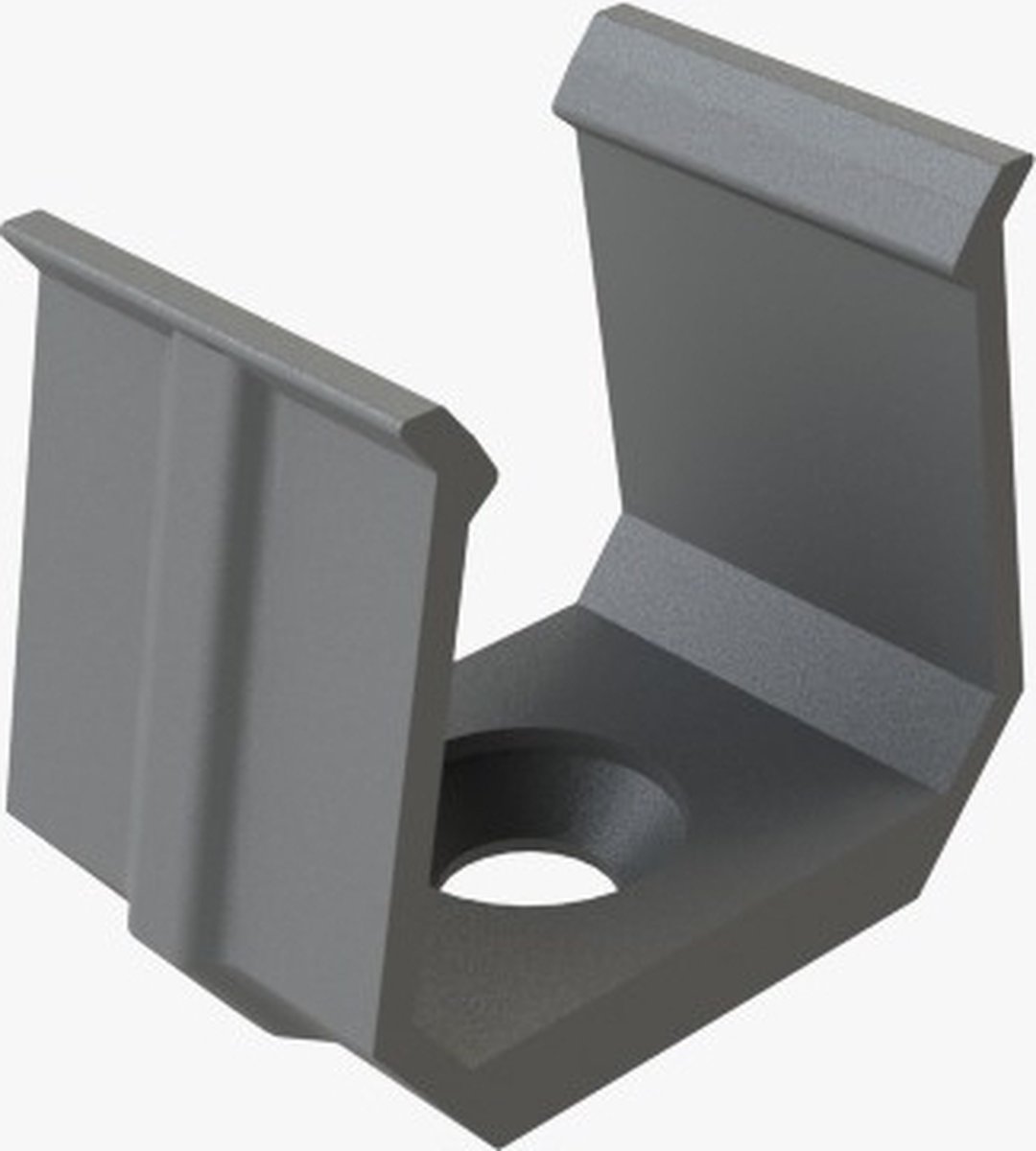 - Montagebeugels voor Aluminium profiel 1000*16*12mm - diep - grijs - set van 2 incl. schroeven