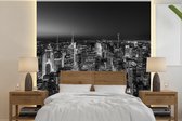 Behang - Fotobehang Skyline van New York, zwart-wit - Breedte 240 cm x hoogte 240 cm