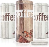 Koffiepads Bewaarbus - Vintage Koffieblik - Set van 3