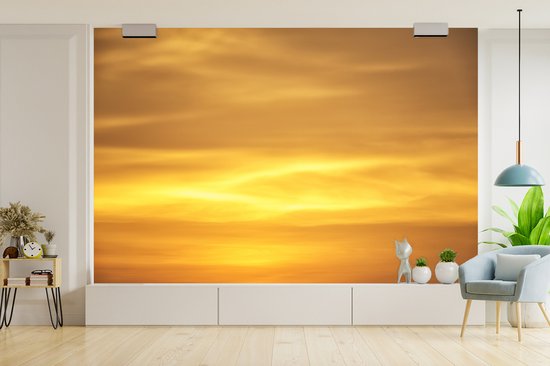 Papier peint photo peint photo vinyle - Coucher de soleil jaune ocre largeur 330 cm x hauteur 220 cm - Tirage photo sur papier peint (disponible en 7 tailles)