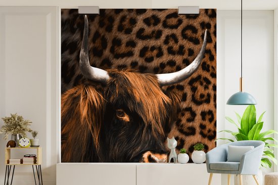 Papier peint - Papier peint photo murale Imprimé panthère - Highlander - Design - Largeur 220 cm x hauteur 220 cm