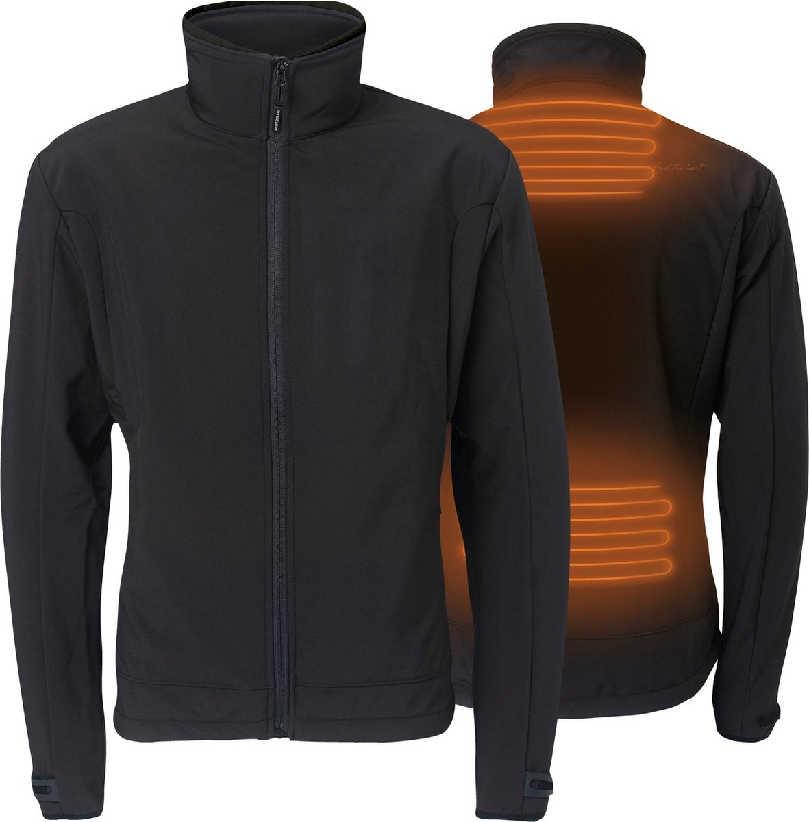 Verwarmde Softshell Jas Regular Fit voor mannen Met extra warme fleecevoering Rapid power technologie Zwart