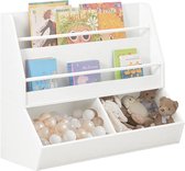 Simpletrade Kinderkamer - Boekenkast voor kinderen - Speelgoedkist - Wit - 90x74x35cm