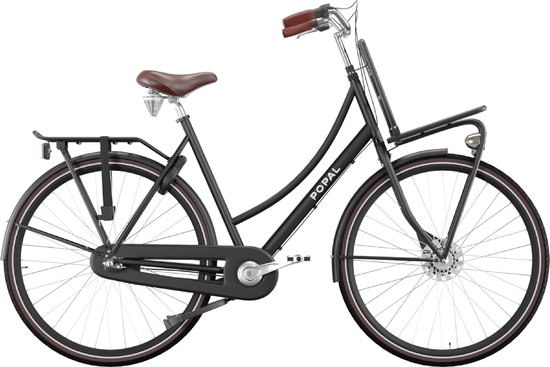 Popal Daily Dutch Prestige N7 - Transportfiets - Stadsfiets - Dames - 47 centimeter - Mat Zwart