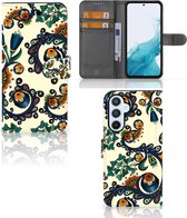 Bookcase Geschikt voor Samsung Galaxy A54 5G Hoesje Barok Flower