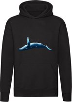 Walvis | zee | dier | vis | whale | sea | Unisex | Trui | Hoodie | Sweater | Capuchon | Zwart