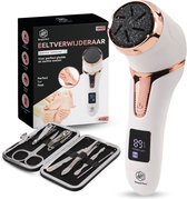 Beeperfect® Elektrische Eeltverwijderaar met Stofzuigsysteem - Voetvijl - Eeltvijl - IPX7 Waterdicht - Inclusief 6 Eeltschijven - Incl. pedicure set