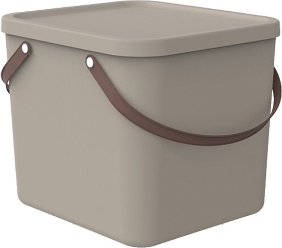 Rotho - Prullenbak de 40L - Conteneur de stockage - cappuccino