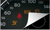 KitchenYeah® Inductie beschermer 80.2x52.2 cm - Een snelheidsmeter op dashboard van een auto met veiligheidslichten - Kookplaataccessoires - Afdekplaat voor kookplaat - Inductiebeschermer - Inductiemat - Inductieplaat mat