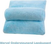 Leeskussen - Leeskussen Voor In Bed - Ontspannend - Rug Ondersteunend - Wasbaar - Antislip - Blauw