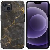 iPhone 13 Hoesje Siliconen - iMoshion Design hoesje - Zwart / Black Marble