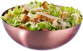 Relaxdays saladeschaal - slakom - ovaal - keukenschaal - rvs - mengkom - koper - XL