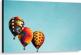 WallClassics - Canvas - Gekleurde Luchtballonnen in de Lucht - 120x80 cm Foto op Canvas Schilderij (Wanddecoratie op Canvas)