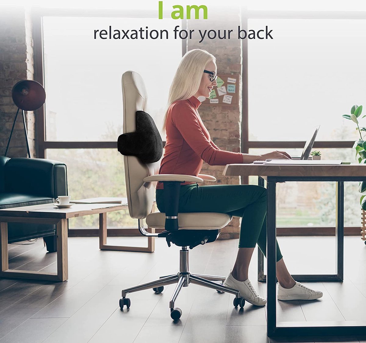 feela.® Coussin de dossier ergonomique pour chaise de bureau | Coussin lombaire comme coussin de chaise pour la maison, le bureau ou le dossier au bureau à domicile (noir feela.® Coussin de dossier ergonomique pour chaise de bureau | Coussin lombaire comme coussin de chaise pour la maison, le bureau ou le dossier au bureau à domicile (noir