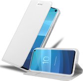 Cadorabo Hoesje voor Samsung Galaxy S10 4G in CLASSY ZILVER - Beschermhoes met magnetische sluiting, standfunctie en kaartvakje Book Case Cover Etui