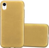 Cadorabo Hoesje geschikt voor Apple iPhone XR in GOUD - Beschermhoes van flexibel TPU silicone Case Cover in Brushed design