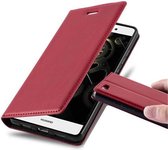 Cadorabo Hoesje geschikt voor Huawei P8 LITE 2015 in APPEL ROOD - Beschermhoes met magnetische sluiting, standfunctie en kaartvakje Book Case Cover Etui