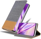 Cadorabo Hoesje voor Samsung Galaxy M31 in LICHTGRIJS BRUIN - Beschermhoes met magnetische sluiting, standfunctie en kaartvakje Book Case Cover Etui