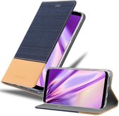 Cadorabo Hoesje voor Samsung Galaxy S8 in DONKERBLAUW BRUIN - Beschermhoes met magnetische sluiting, standfunctie en kaartvakje Book Case Cover Etui
