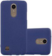 Cadorabo Hoesje geschikt voor LG K10 2017 US Version in FROST DONKER BLAUW - Beschermhoes gemaakt van flexibel TPU silicone Case Cover