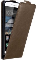 Cadorabo Hoesje geschikt voor Huawei P8 in KOFFIE BRUIN - Beschermhoes in flip design Case Cover met magnetische sluiting