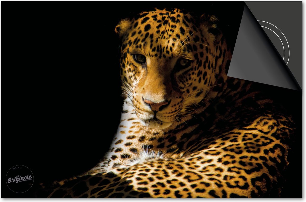 Inductie beschermer 71x52 - afdekplaat inductie mat - Dietrix Kookplaat beschermer - Exclusief - Black en Gold - Cheetah