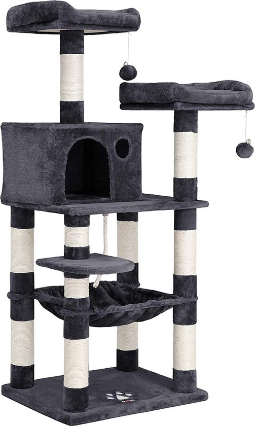 Arbre à Chats - speelgoed Chats - Niche pour chat - Arbre à chat - Arbre à grimper - Grijs fumé