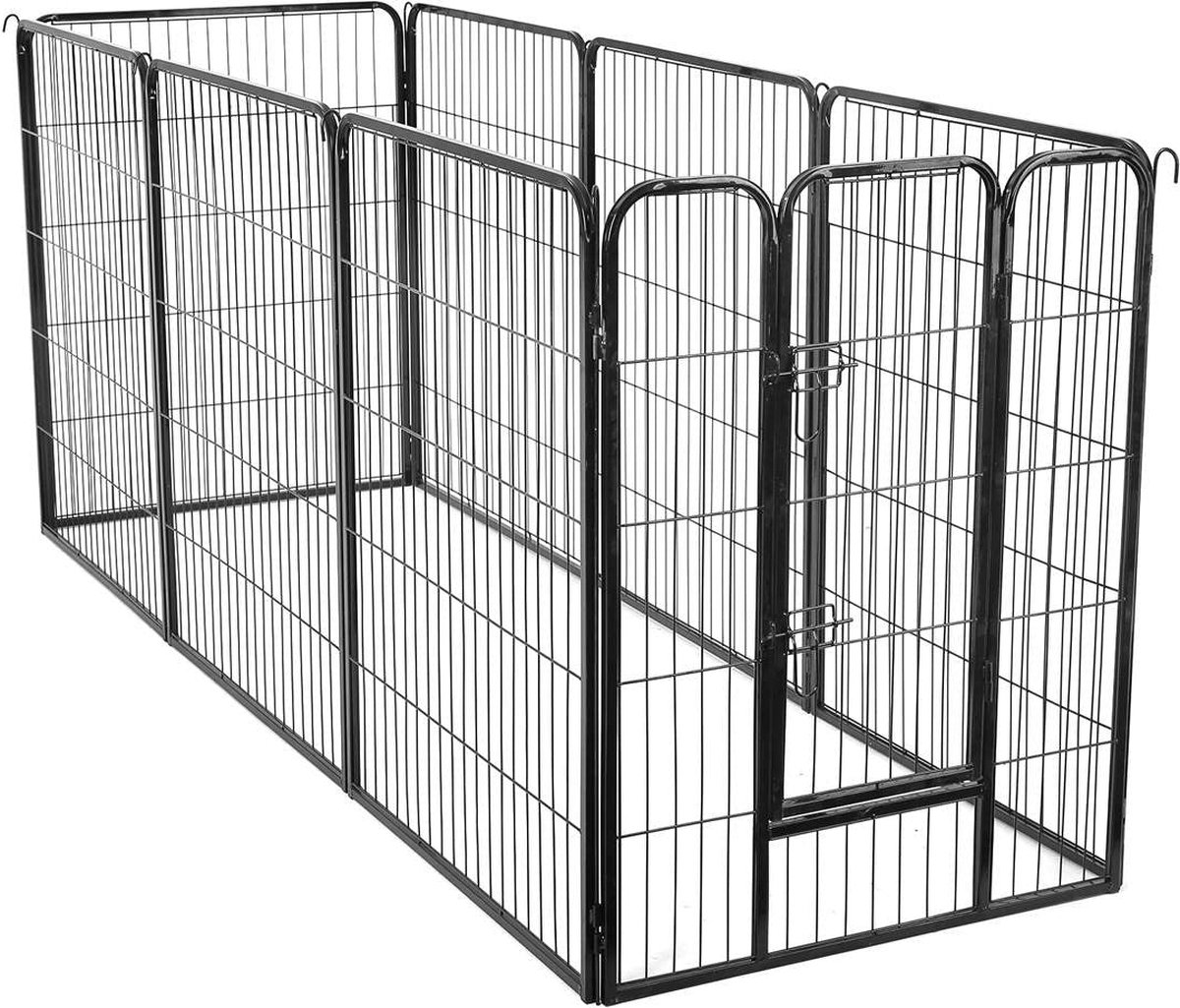 Dierenhek - Dierenhuis - Buitenverblijf dieren - puppy - honden - Buiten Bench - Honden Bench - Zwart