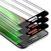 Cadorabo 3x Screenprotector geschikt voor Samsung Galaxy S6 EDGE Volledig scherm pantserfolie Beschermfolie in TRANSPARANT met ZWART - Getemperd (Tempered) Display beschermend glas in 9H hardheid met 3D Touch