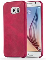 Cadorabo Hoesje geschikt voor Samsung Galaxy S6 in VINTAGE ROOD - Hard Case Cover beschermhoes van imitatieleer