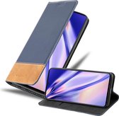 Cadorabo Hoesje geschikt voor Samsung Galaxy A71 4G in DONKERBLAUW BRUIN - Beschermhoes met magnetische sluiting, standfunctie en kaartvakje Book Case Cover Etui