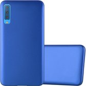 Cadorabo Hoesje voor Samsung Galaxy A7 2018 in METAAL BLAUW - Beschermhoes gemaakt van flexibel TPU silicone Case Cover