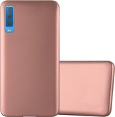 Cadorabo Hoesje voor Samsung Galaxy A7 2018 in METALLIC ROSE GOUD - Beschermhoes gemaakt van flexibel TPU silicone Case Cover