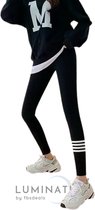 Fleece Legging - Winter Legging - Thermo Legging - Warme Kleding - Thermo Kleding Dames - Thermo Legging Dames - Warme Legging - Gevoerde Legging - Dames Winter - Legging & Shapewear Dames | Zwart met Strepen | M
