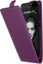 Cadorabo Hoesje geschikt voor Huawei P10 in BORDEAUX PAARS - Beschermhoes in flip-design Case Cover van getextureerd imitatieleer