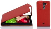 Cadorabo Hoesje geschikt voor LG G2 MINI in INFERNO ROOD - Beschermhoes in flip-design Case Cover van getextureerd imitatieleer