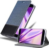 Cadorabo Hoesje geschikt voor Samsung Galaxy S7 EDGE in DONKERBLAUW ZWART - Beschermhoes met magnetische sluiting, standfunctie en kaartvakje Book Case Cover Etui