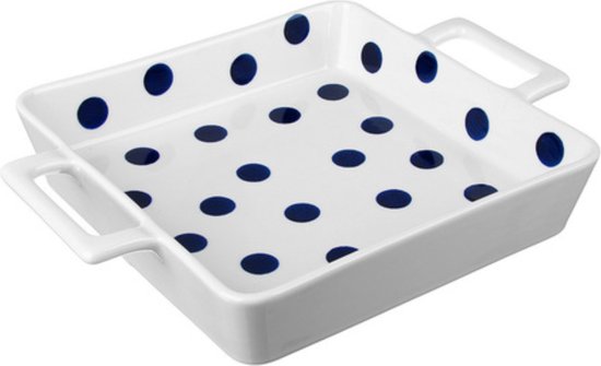 Kleine keramische ovenschaal met keramische handgrepen