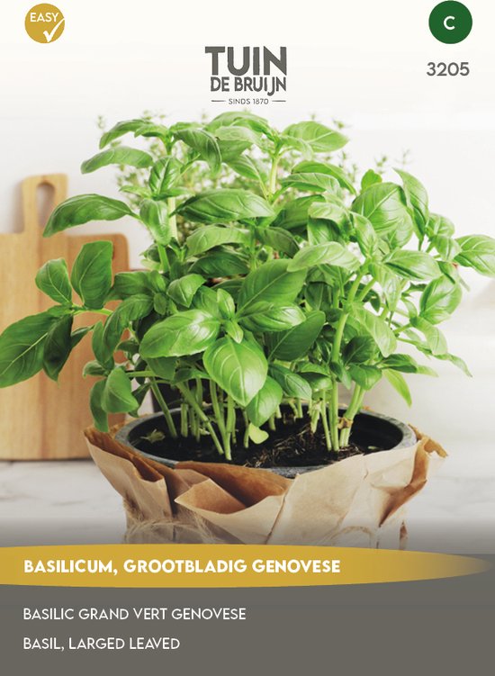 Tuin de Bruijn® zaden - Basilicum grootbladig Genovese - Hoge opbrengst - eenvoudige teelt
