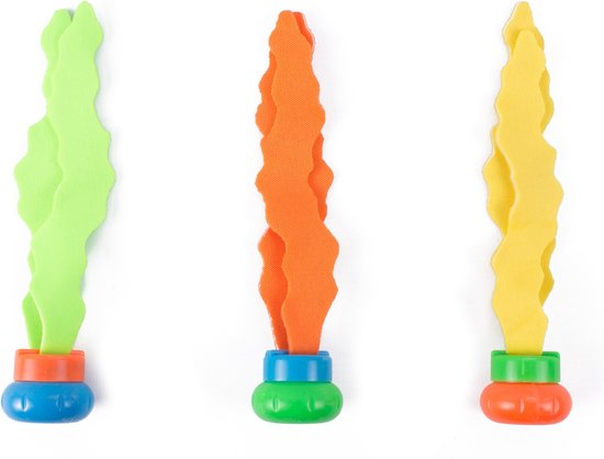 Set de 3x algues en plastique colorées - speelgoed de piscine - Jouets aquatiques - Jouets de plongée
