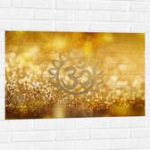 Muursticker - Hindoe Symbool Versierd door Gouden Details - 90x60 cm Foto op Muursticker